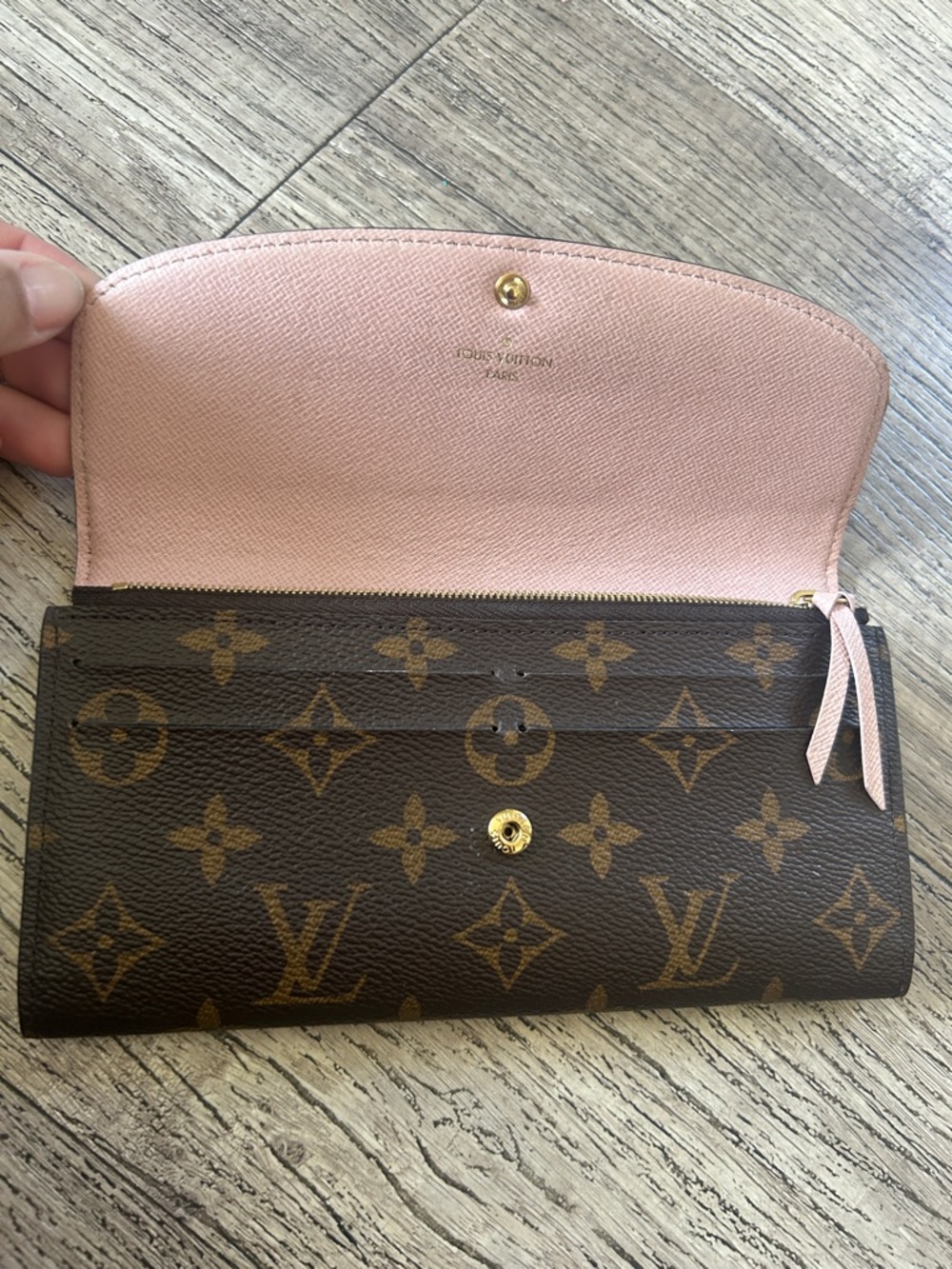 Louis Vuitton Monogram Canvas Emilie Long Wallet in Brown and Pink - Picture 8 of 17